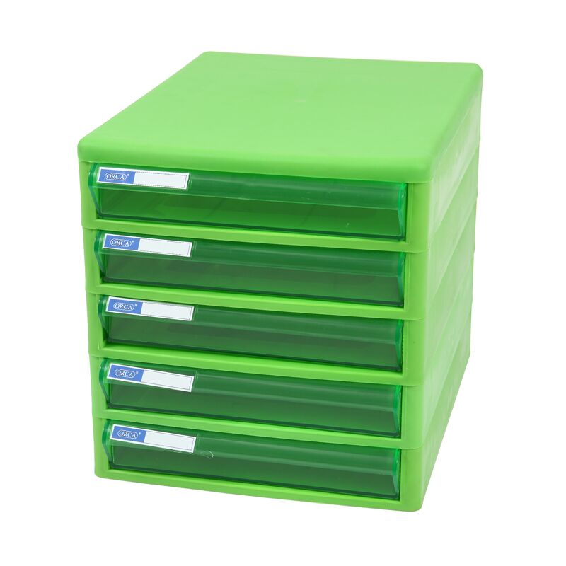 ตู้เอกสาร 5 ชั้น ออร์ก้า ORCA TCB-5 โครงเขียวลิ้นชักเขียวใส