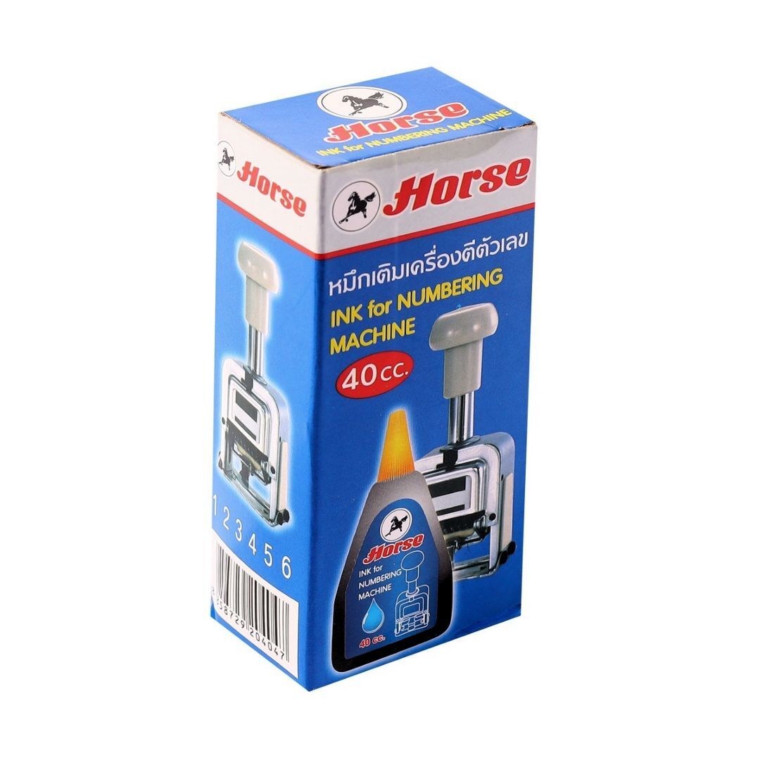 หมึกเติมเครื่องตีเบอร์ ตราม้า 40 ซีซี. สีดำ (สินค้าหมดชั่วคราว) - Image 2