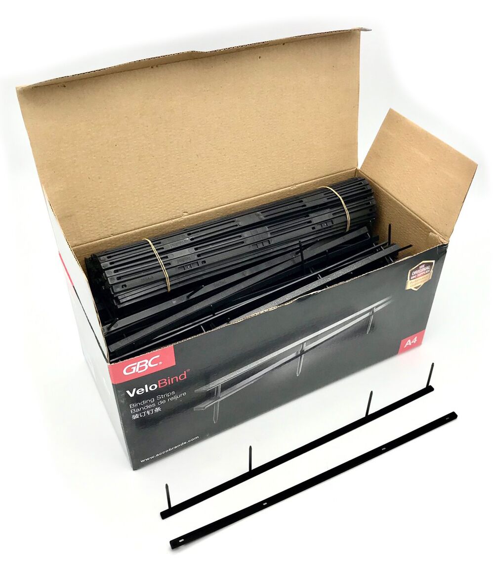 GBC สันตะเกียบ 4 เข็ม 1 นิ้วสีดำ (GBC VeloBind Strip) - Image 2