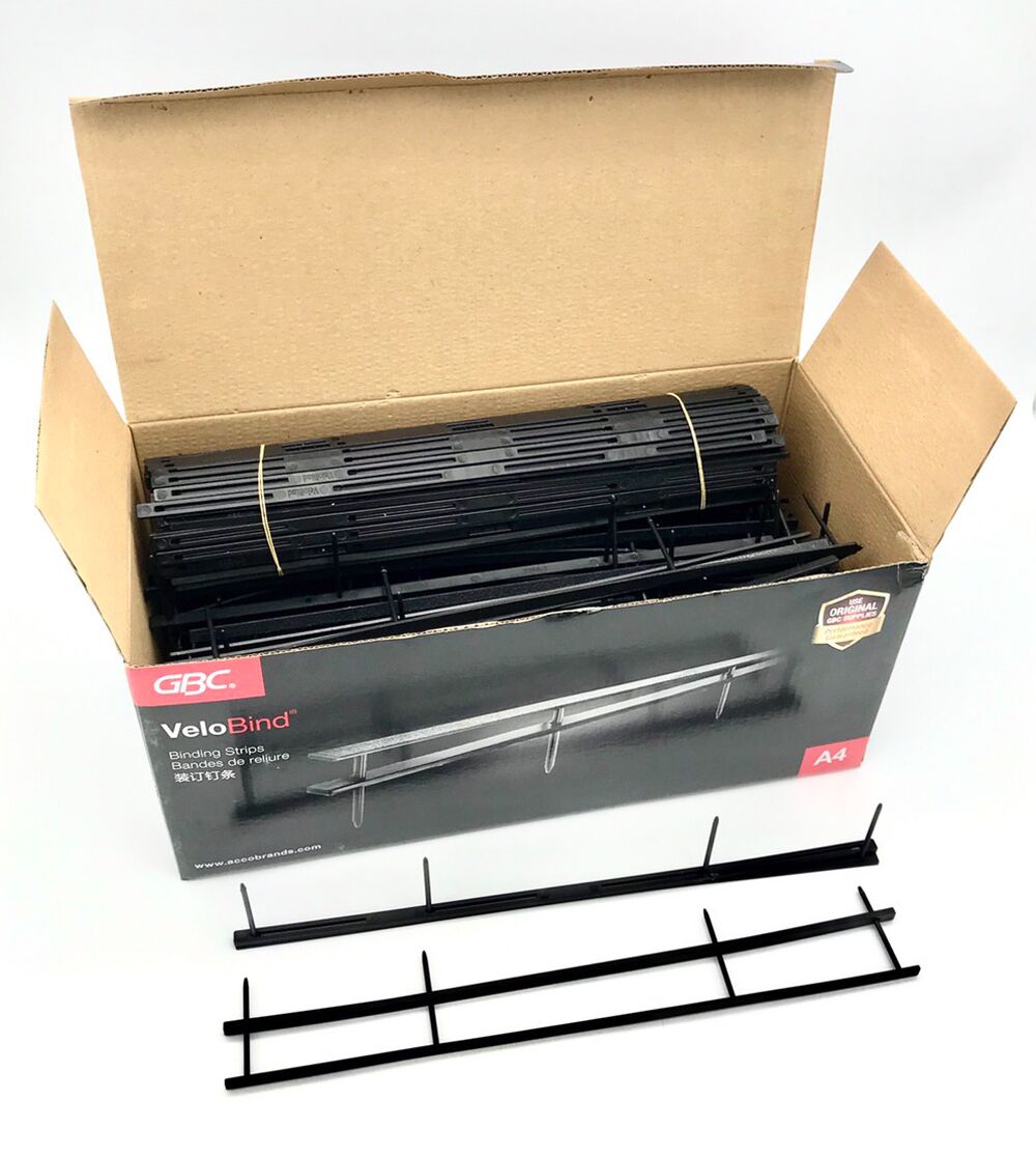 GBC สันตะเกียบ 4 เข็ม 1 นิ้วสีดำ (GBC VeloBind Strip) - Image 9