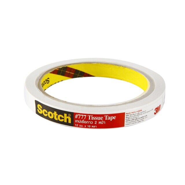 เทปเยื่อกาวสองหน้า 3M No.777 ขนาด12 มม. X 10 หลา (แกน 3นิ้ว)