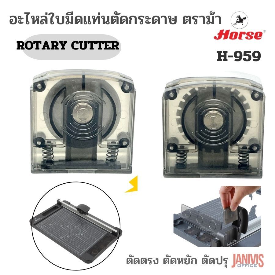HORSE อะไหล่ใบมีดแท่นตัดกระดาษ ตราม้า H-959 (แบบตัดปรุ) - Image 6