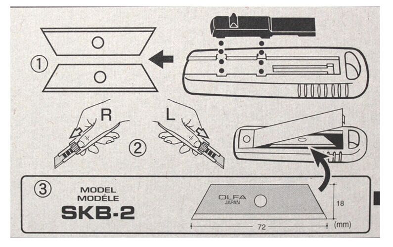 OLFA ใบมีดคัตเตอร์ โอฟ่า SKB-2 (หลอด5ใบ) ใช้งานร่วมกับมีดคัตเตอร์ โอฟ่า รุ่น SK-4 และ SK-9 - Image 3