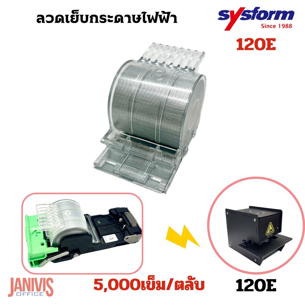 ตลับลวดเครื่องเย็บกระดาษไฟฟ้า ซิสฟอร์ม SYSFORM120E (ตลับเปล่า) - Image 6
