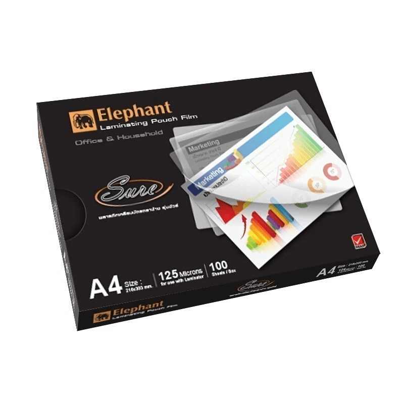 Elephant พลาสติกเคลือบบัตร A4 รุ่นชัวร์ 216 x 303 มม. (100แผ่น/แพ็ค) (*สินค้าหมดชั่วคราว) - Image 2