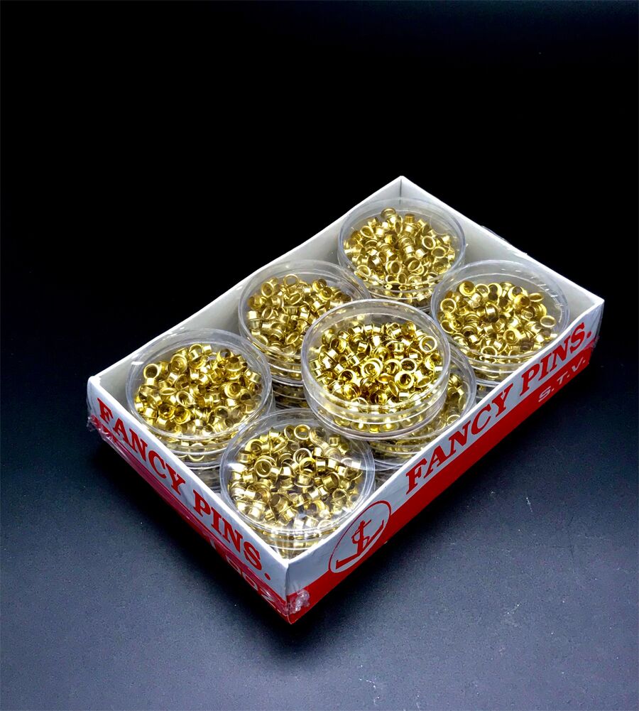 ลูกเจาะตาไก่ทองเหลือง FANCY PINS ตราสมอ (1x100ตัว) - Image 2