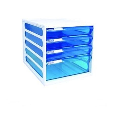 ตู้เก็บเอกสาร ORCA ออร์ก้า CFB-4 โครงขาวลิ้นฟ้า (DRAWER CABINET CFB-4) - Image 2