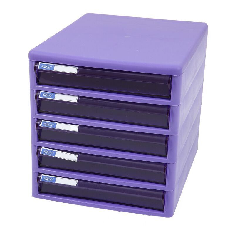 ตู้เอกสาร 5 ชั้น ORCA ออร์ก้า TCB-5 โครงม่วงลิ้นชักม่วงใส