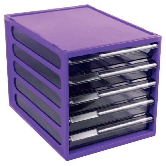 ตู้เอกสาร 5 ชั้น ORCA ออร์ก้า TCB-5 โครงม่วงลิ้นชักม่วงใส - Image 2