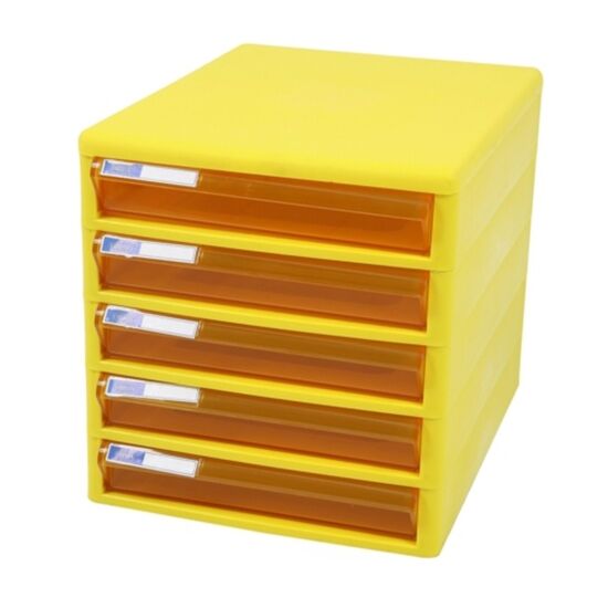 ตู้เอกสาร 5 ชั้น ORCA ออร์ก้า TCB-5 โครงเหลืองลิ้นชักเหลืองใส