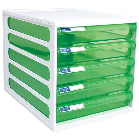 ตู้เอกสาร 5 ชั้น ออร์ก้า ORCA CFB-5 โครงขาวลิ้นเขียวใส (DRAWER CABINET)