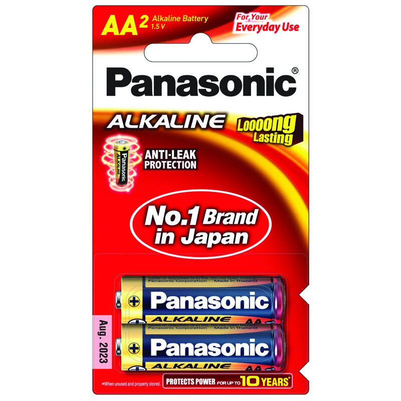 ถ่านอัลคาไลน์ PANASONOC พานาโซนิค LR6T/2B AA (2 ก้อน/แพ็ค)