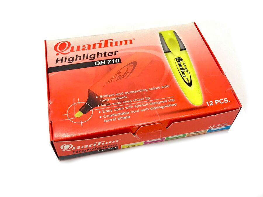 Quantum ปากกาเน้นข้อความ ควอนตั้ม QH-710 ฟ้า 12แท่ง/กล่อง - Image 3