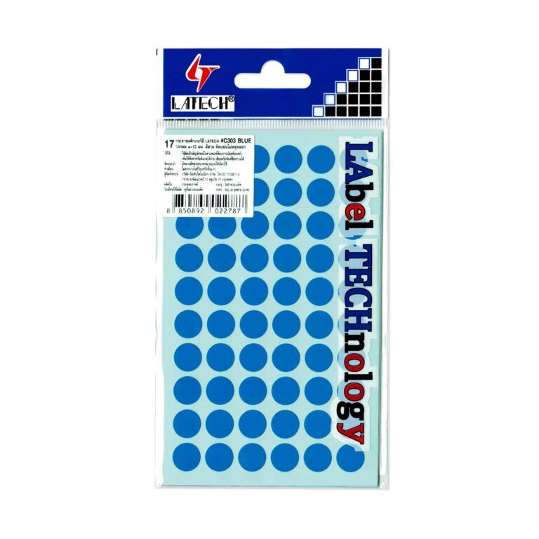 LATECH สติกเกอร์วงกลม หลากสี 12 มม. LATECH C-303 บรรจุ 360 ดวง/แพ็ค - Image 4