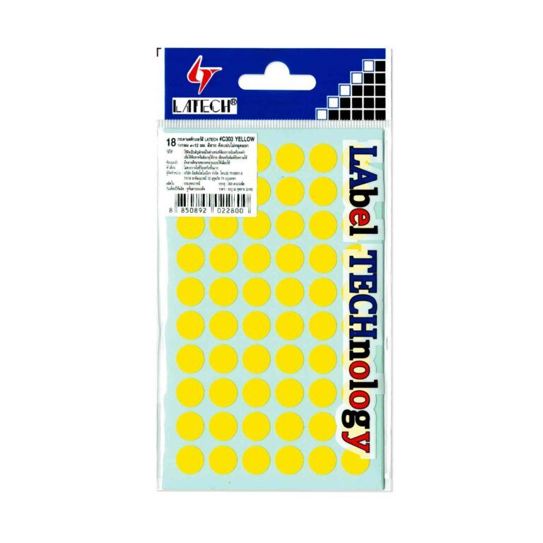 LATECH สติกเกอร์วงกลม หลากสี 12 มม. LATECH C-303 บรรจุ 360 ดวง/แพ็ค - Image 5