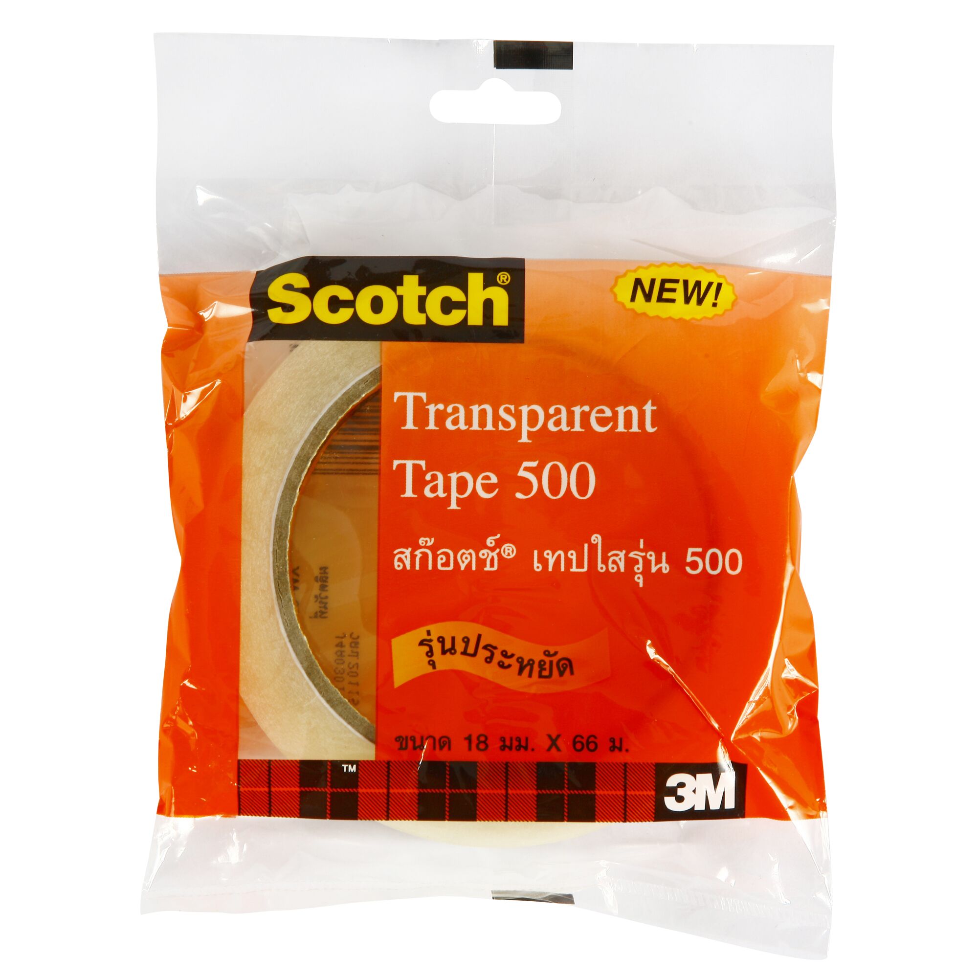 เทปใส สก๊อตช์ SCOTCH (3M) 500 3/4นิ้ว x 72 หลา แกนใหญ่