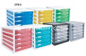 ตู้เก็บเอกสาร 5 ชั้น ออร์ก้า ORCA CFB-5 โครงขาวลิ้นชักสีฟ้าใส (DRAWER CABINET) - Image 5