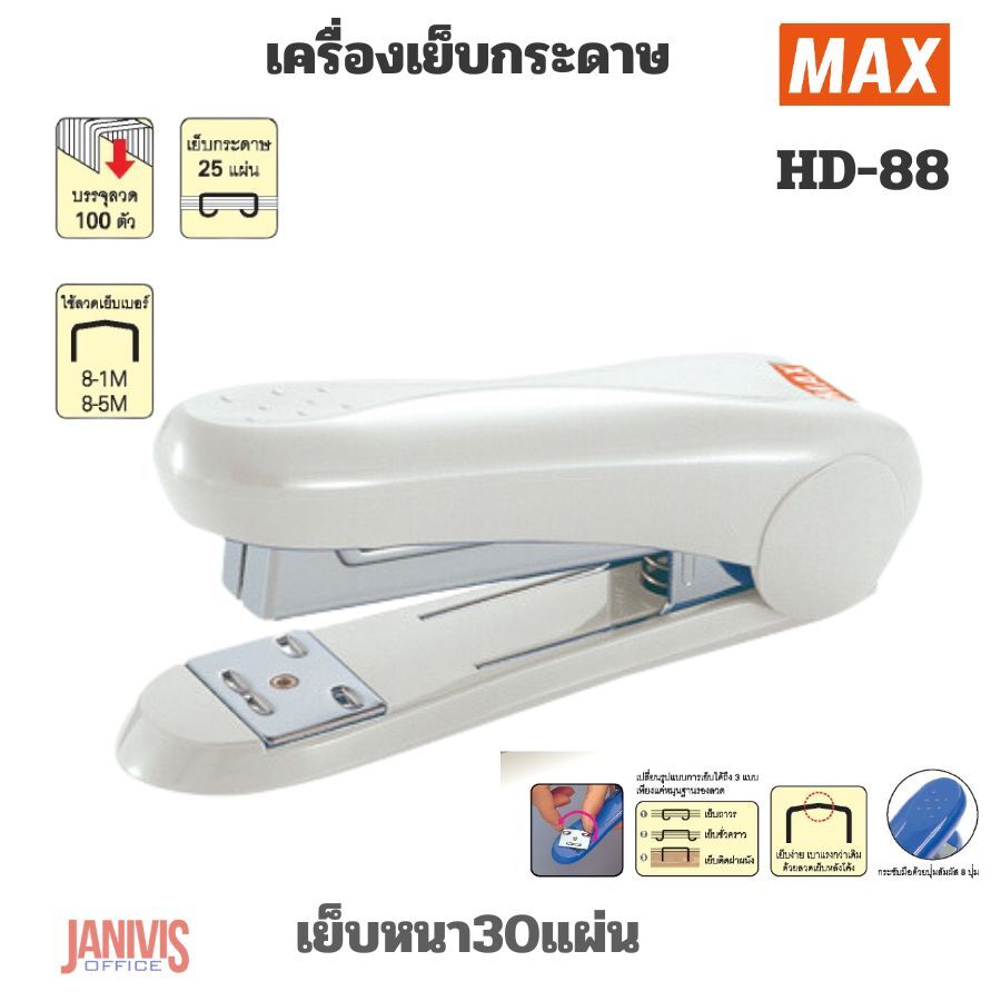 เครื่องเย็บ แม็กซ์ MAX HD-88(เย็บหนา 25 แผ่น) - Image 6