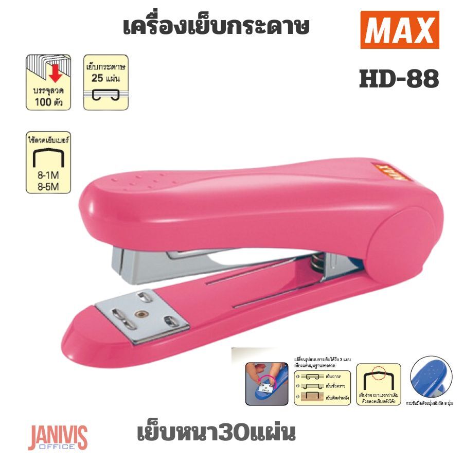 เครื่องเย็บ แม็กซ์ MAX HD-88(เย็บหนา 25 แผ่น) - Image 7