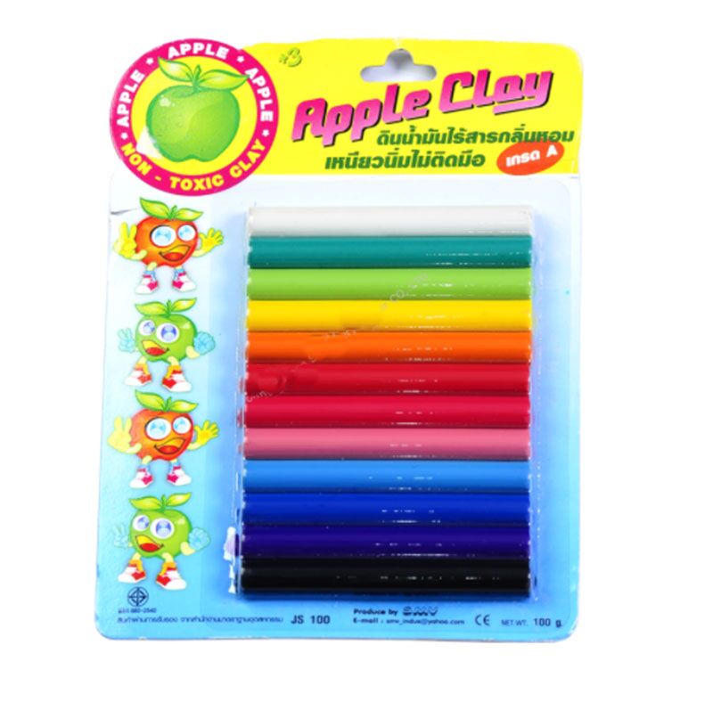 ดินน้ำมันวิทยาศาสตร์ ไร้สารพิษ JS-100 (Non-Toxic Clay) 12 สีต่อแพ็ค - Image 2