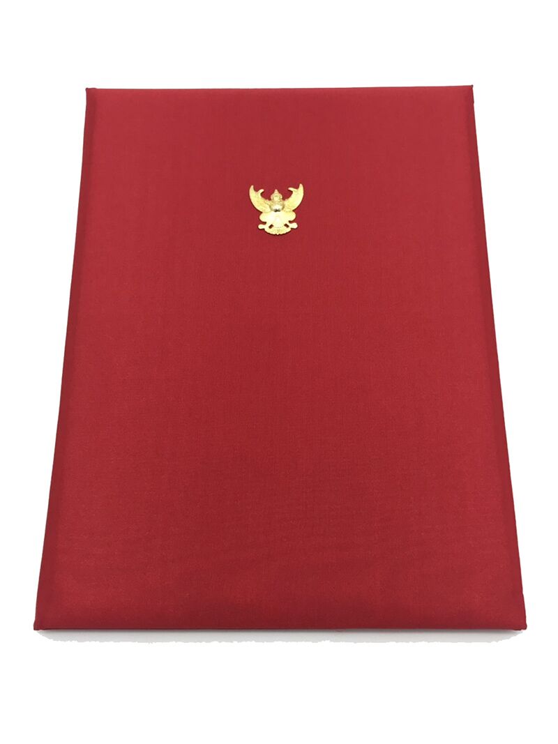 แฟ้มกล่าวรายงานปกผ้าไหม A4 ครุฑ หลากสี - Image 6