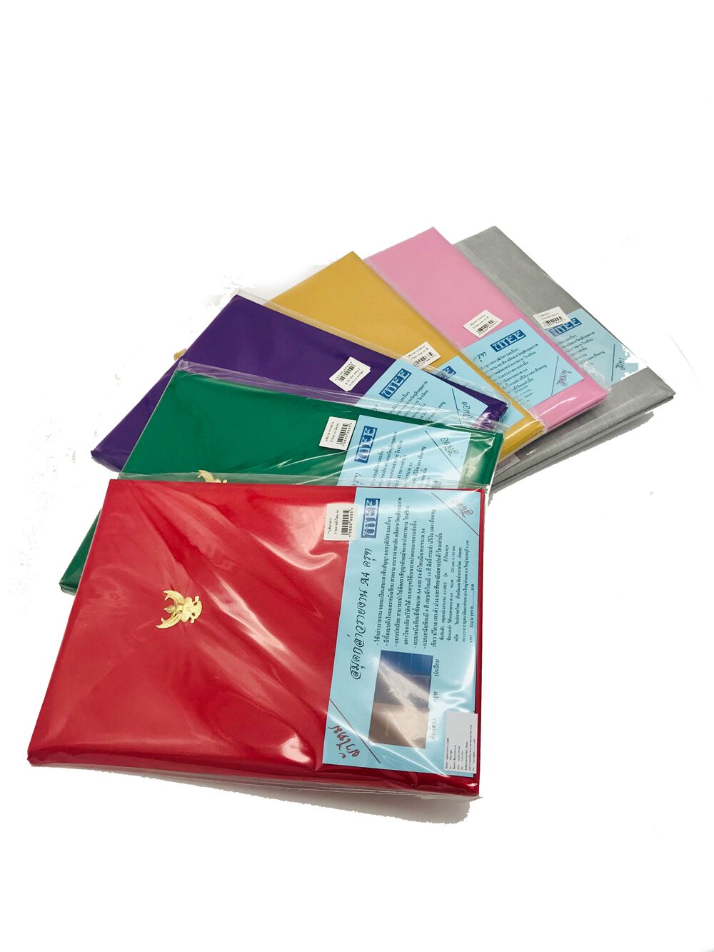 แฟ้มกล่าวรายงานปกผ้าไหม A4 ครุฑ หลากสี - Image 9