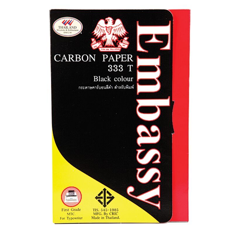 กระดาษคาร์บอน EMBASSY รุ่น 333T ใหญ่ (210x330 mm.) สีดำ