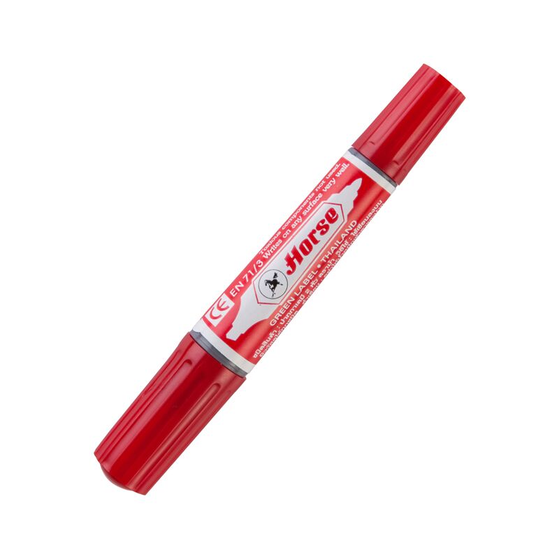 ปากกาเคมีสองหัว ตราม้า สีดำ (12 แท่ง/1กล่อง) - Image 6