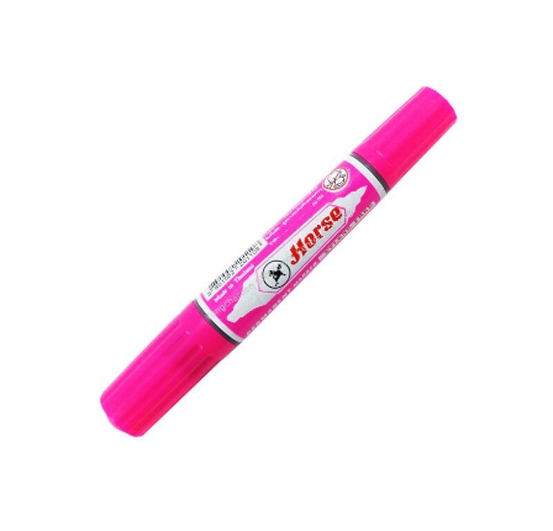 ปากกาเคมีสองหัว ตราม้า สีดำ (12 แท่ง/1กล่อง) - Image 7