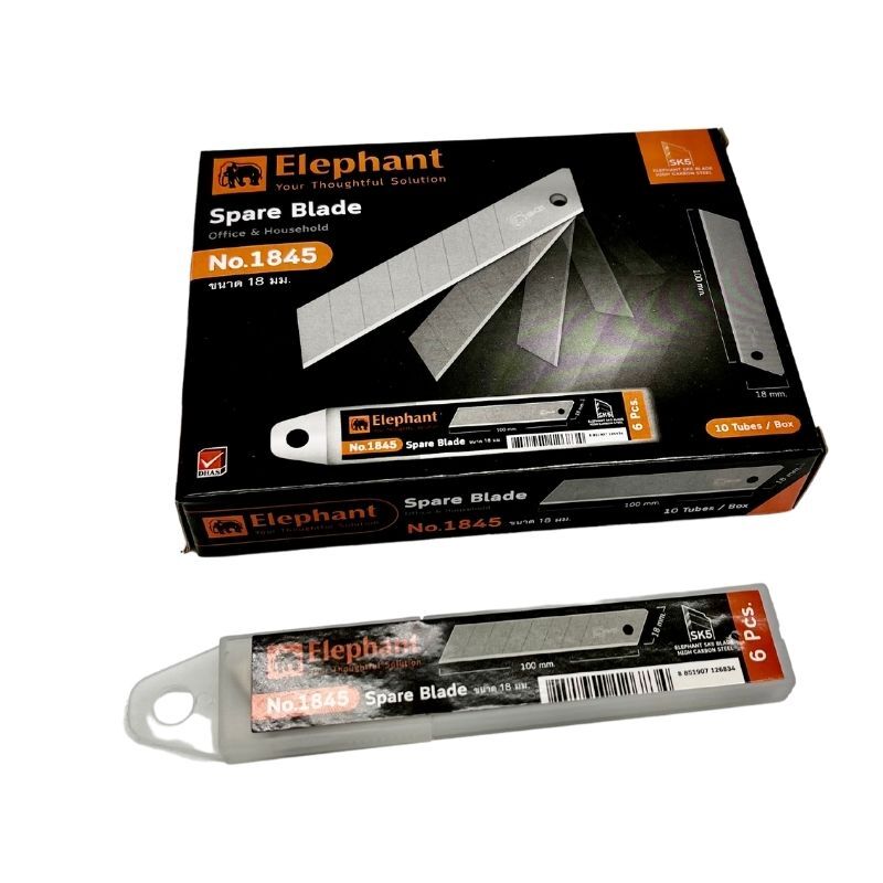 Elephant ใบมีดคัตเตอร์ 18 มม. ตราช้าง 1845 45 องศา 60ใบ /กล่อง - Image 4