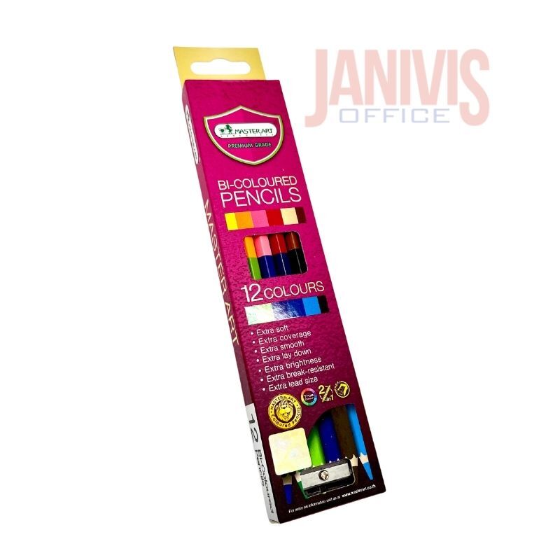MASTERART สีไม้12 สี 2 หัว แท่งยาว มาสเตอร์อาท BI-COLOURED - Image 5