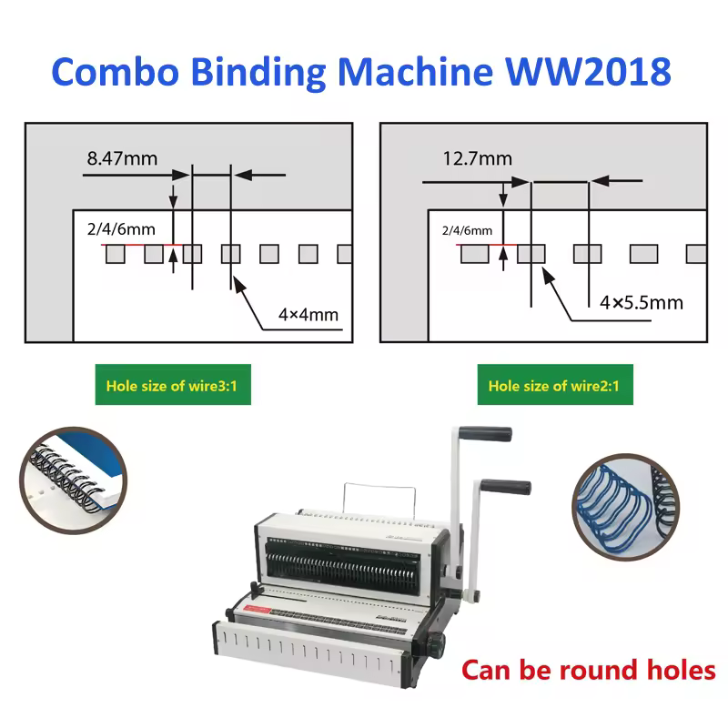 เครื่องเข้าเล่มขดลวด 3:1&2:1 WIRE WW2018 (เข้าขดลวดได้ 3:1 และ 2:1ในเครื่องเดียวกัน) - Image 8
